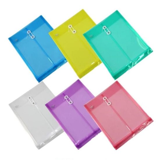Clear Plastic Document Folder with a Drawstring Closure A4, Various Colors Trident Clear Plastic Document Folder with a Drawstring Closure A4, Various Colors Trident