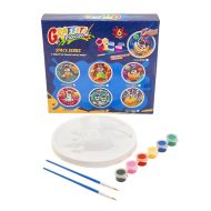 Round Ceramic Sculpture Set Featuring Space-Themed Designs Includes Paints and Brushes Round Ceramic Sculpture Set Featuring Space-Themed Designs Includes Paints and Brushes