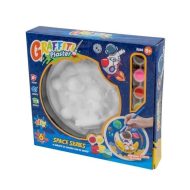 Round Ceramic Sculpture Set Featuring Space-Themed Designs Includes Paints and Brushes Round Ceramic Sculpture Set Featuring Space-Themed Designs Includes Paints and Brushes