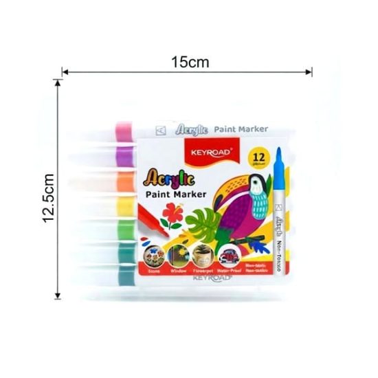 Acrylic Paint Marker Color, KEYROAD 12 Colors Acrylic Paint Marker Color, KEYROAD 12 Colors