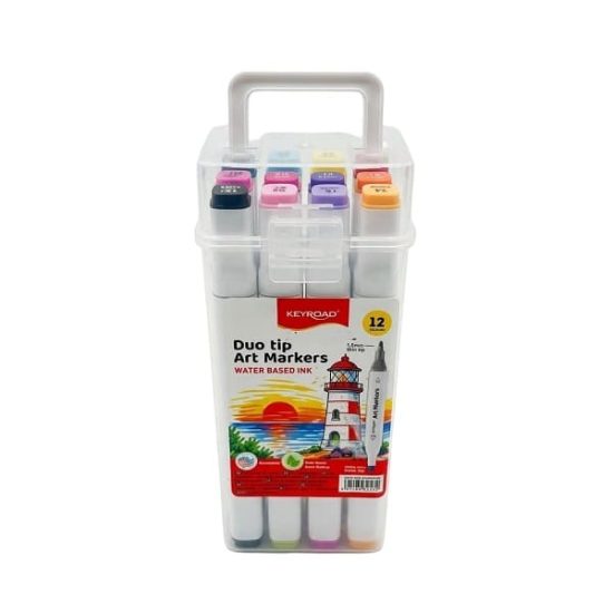 Duo tip Art Markers KEYROAD 12 Colors Duo tip Art Markers KEYROAD 12 Colors