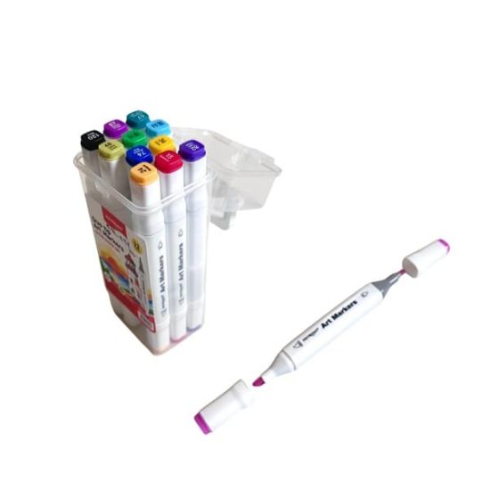 Duo tip Art Markers KEYROAD 12 Colors Duo tip Art Markers KEYROAD 12 Colors