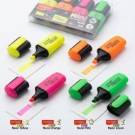 Mini Highlighter Marker KEYROAD 4 Neon Colors Chisel Tip Mini Highlighter Marker KEYROAD 4 Neon Colors Chisel Tip