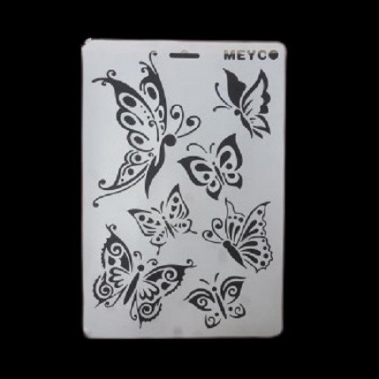 Stencil Of Artwork butterflies KEEP SMILING A4 Stencil Of Artwork butterflies KEEP SMILING A4