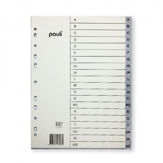 Index Divider with Letters A4 Plastic Gray Index Divider with Letters A4 Plastic Gray
