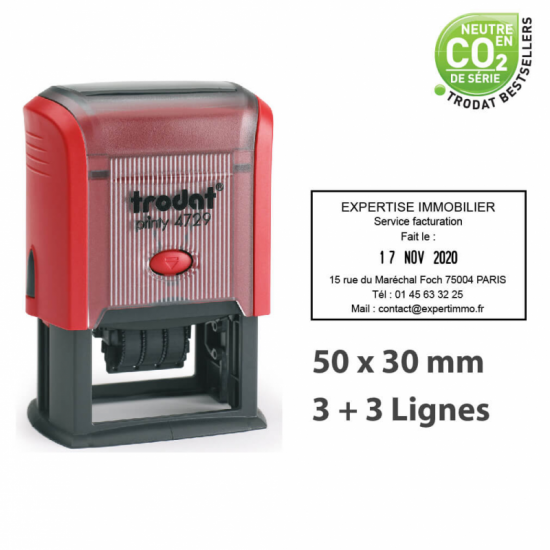 Self-Inking Stamp 6 Lines With English Date 50×30 mm TRODAT