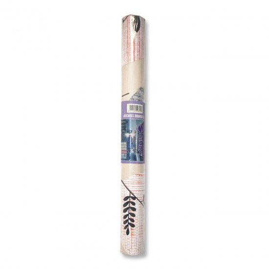 Printed Adhesive Roll Beige black and orange tree leaves SIMBA 8 yard Printed Adhesive Roll Beige black and orange tree leaves SIMBA 8 yard