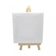 Canvas Board Square White 10x10 cm with Wood Stand SIMBA