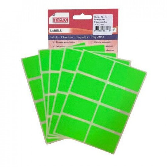 Office Label TANEX Phosphorescent Green 52 x 34 mm Office Label TANEX Phosphorescent Green 52 x 34 mm