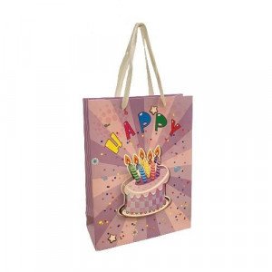 Gift Bag Paper Celebration Cake 45x32x22 cm Purple