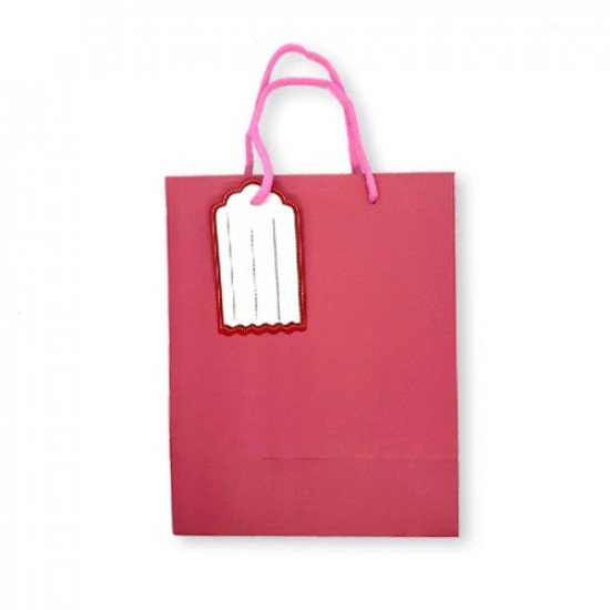 Gift Bag Paper With Ticket 23x18x10 cm Pink Gift Bag Paper With Ticket 23x18x10 cm Pink