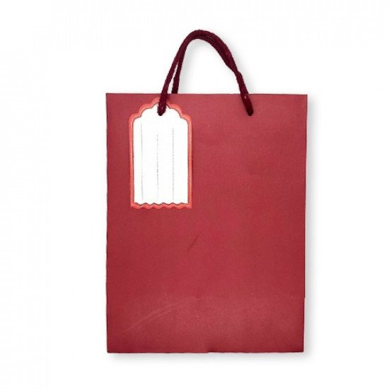 Gift Bag Paper With Ticket 23x18x10 cm Maroon Gift Bag Paper With Ticket 23x18x10 cm Maroon