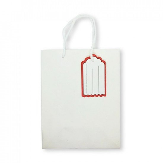 Gift Bag Paper With Ticket 23x18x10 cm White