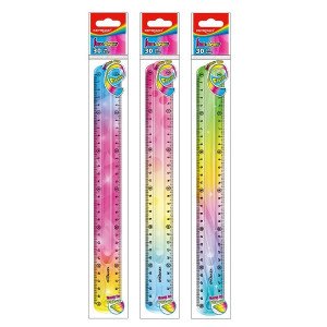 Plastic Ruler 30cm KEROAD Flexible Plastic Rainbow