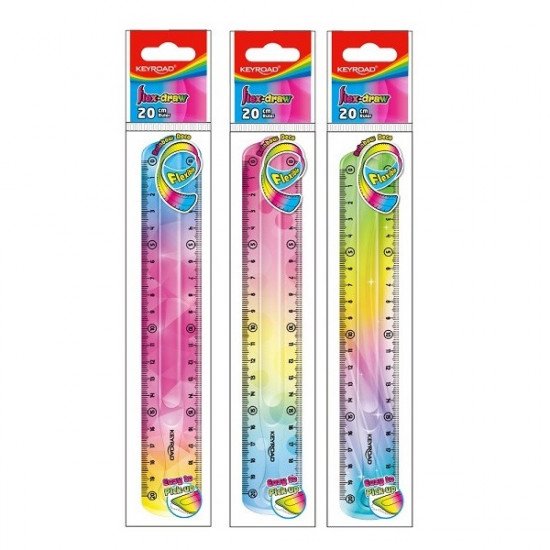 Plastic Ruler 20cm KEROAD Flexible Plastic Rainbow Plastic Ruler 20cm KEROAD Flexible Plastic Rainbow