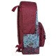 School Backpack Burgundy and Navy Roses BUSQUETS Small Pocket School Backpack Burgundy and Navy Roses BUSQUETS Small Pocket