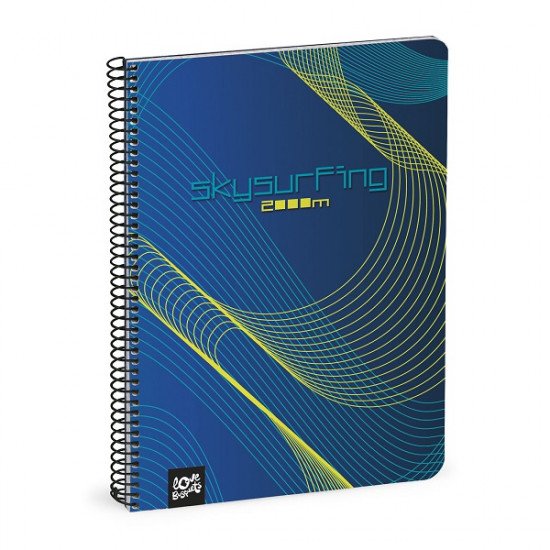 دفتر سلك بسكيت مربعات صغيرة Sky Surfing كحلي 80 ورقة A5