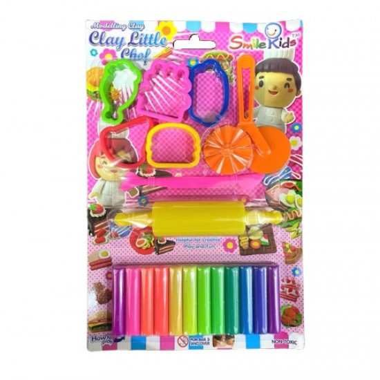 Little Chef Clay With Molds and Knife Smile Kids 150 g Little Chef Clay With Molds and Knife Smile Kids 150 g