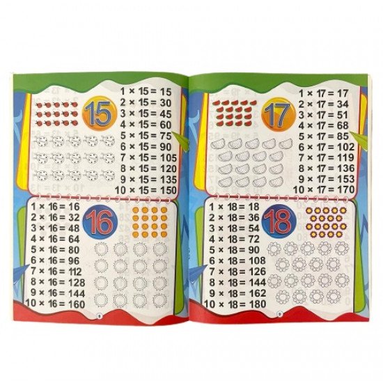 دفتر تعلم جدول الضرب بالانجليزي دفتر تعلم جدول الضرب بالانجليزي