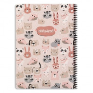  Spiral Notebook KESKIN Lined 100 Sheets A4 Animals Several Colors