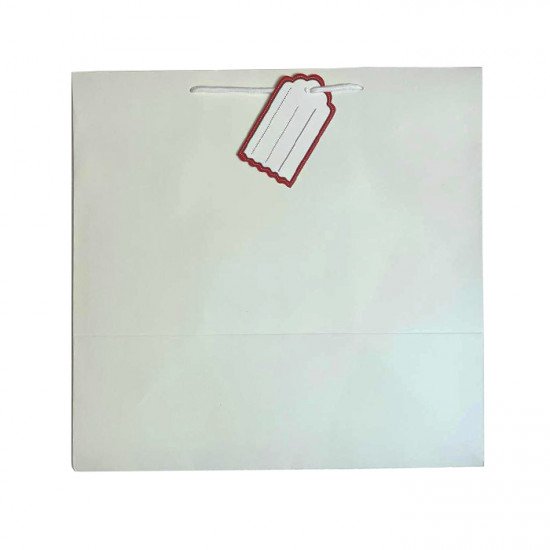 Gift Bag Paper With Ticket 35x35x24 cm white Gift Bag Paper With Ticket 35x35x24 cm white