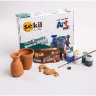 Pottery Set 3 Pieces With Clay, Colors And Brush SEKIL