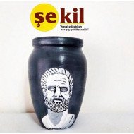 Pottery Set Jar With Colors And Brush SEKIL