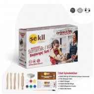 Set Of Ceramic Paste And Tools For Beginners With Colors And Brushes SEKIL