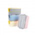 Two-layer rectangular food container with fork and spoon