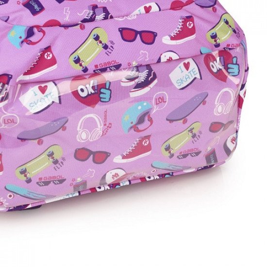 School Backpack Roller Skate Pink And Purple 3 Zippers GABOL School Backpack Roller Skate Pink And Purple 3 Zippers GABOL
