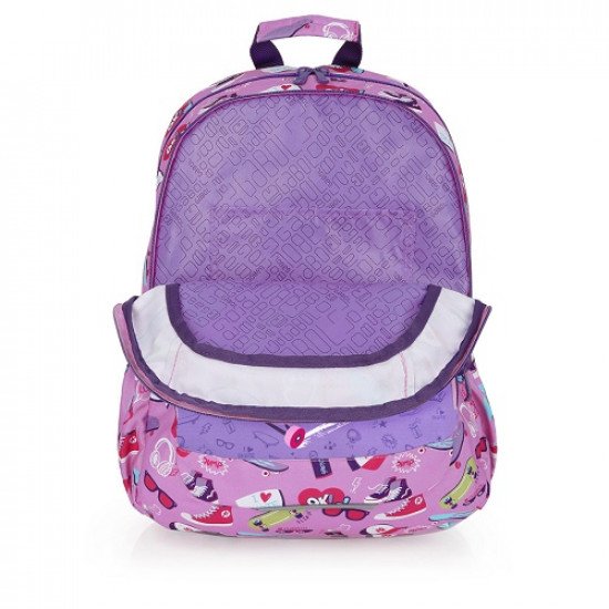 School Backpack Roller Skate Pink And Purple 3 Zippers GABOL School Backpack Roller Skate Pink And Purple 3 Zippers GABOL