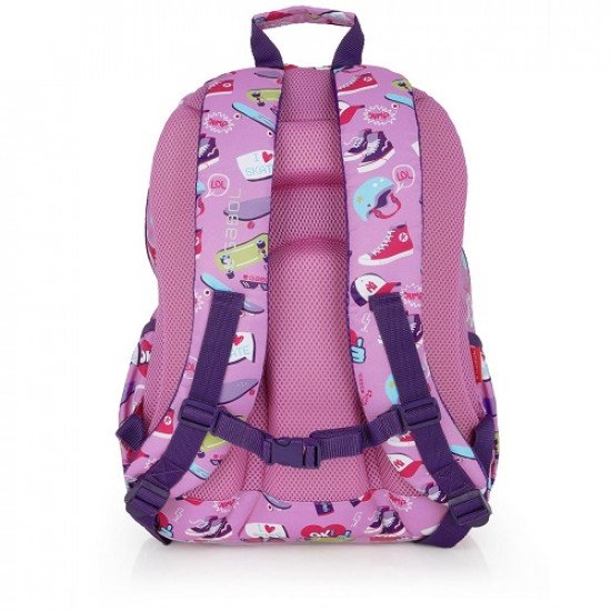 School Backpack Roller Skate Pink And Purple 3 Zippers GABOL School Backpack Roller Skate Pink And Purple 3 Zippers GABOL