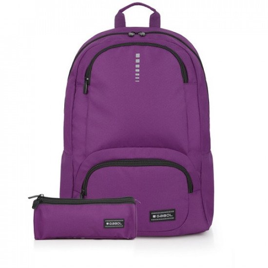 School Backpack Plain Fuchsia With Two Large Pockets And Pencil Case GABOL School Backpack Plain Fuchsia With Two Large Pockets And Pencil Case GABOL