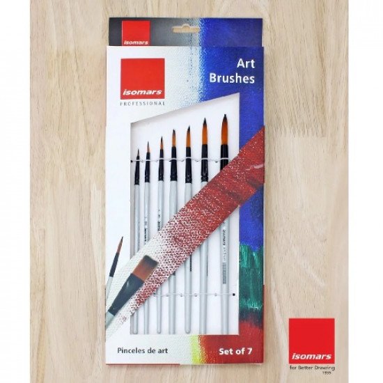 Professional Paint Brushes 7 Pointed Sizes ISOMARS Professional Paint Brushes 7 Pointed Sizes ISOMARS