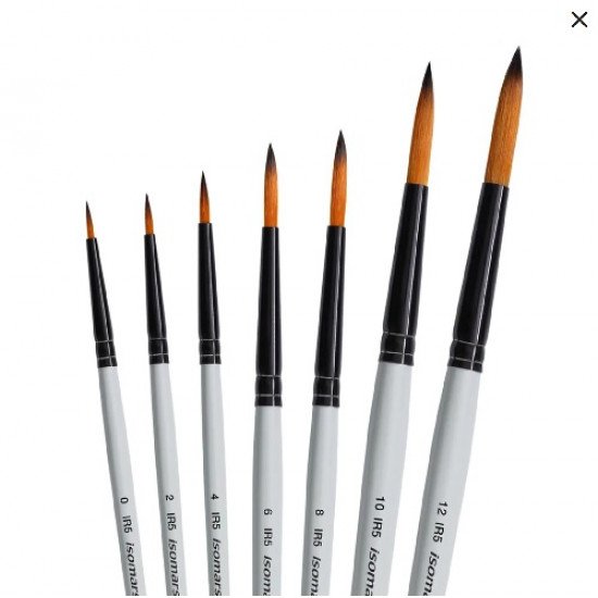 Professional Paint Brushes 7 Pointed Sizes ISOMARS Professional Paint Brushes 7 Pointed Sizes ISOMARS