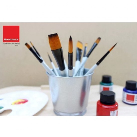 Professional Paint Brushes 7 Pointed Sizes ISOMARS Professional Paint Brushes 7 Pointed Sizes ISOMARS