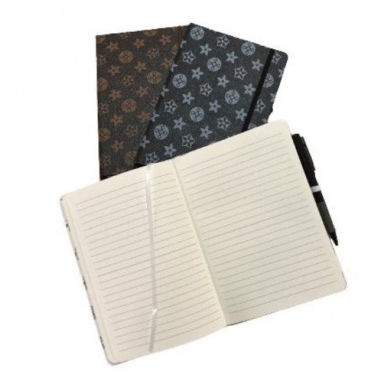 دفتر مذكرة 21x14 سم بحبل مسطر جلد ورود هندسية عدة الوان دفتر مذكرة 21x14 سم بحبل مسطر جلد ورود هندسية عدة الوان