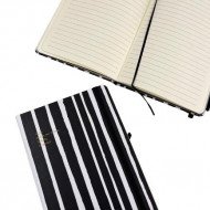 دفتر مذكرة 21x14 سم بحبل مسطر مخطط طولي اسود و ابيض دفتر مذكرة 21x14 سم بحبل مسطر مخطط طولي اسود و ابيض