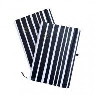 دفتر مذكرة 21x14 سم بحبل مسطر مخطط طولي اسود و ابيض دفتر مذكرة 21x14 سم بحبل مسطر مخطط طولي اسود و ابيض