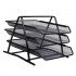 Document Rack, 3 Layers, Black Iron Mesh