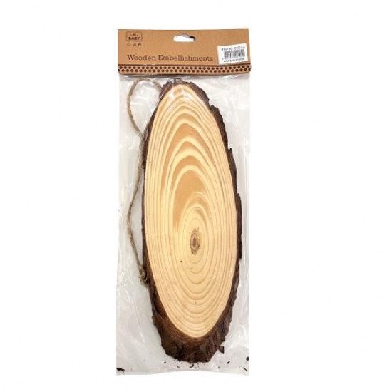 A Piece Of Wood Trunk Of A Tree Trunk 27 cm Oval With Rope
