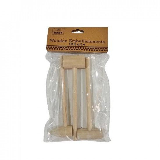 Small Wood Hammer BABY 3 Pieces Assorted