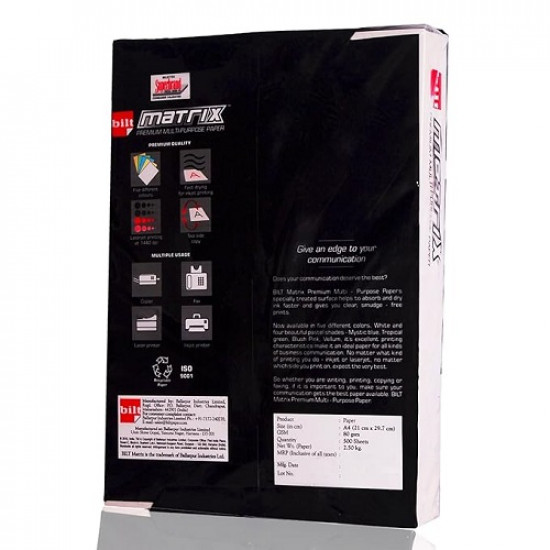 A4 Pink Copy Paper Bilt Matrix 500 Sheets, 80 Grams