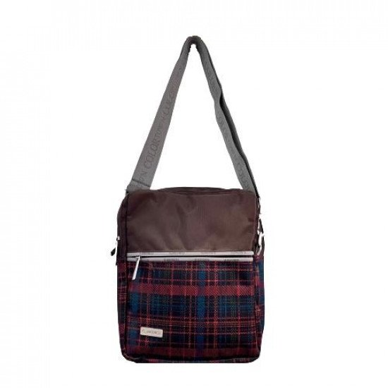 Shoulder Bag With Zipper And External Pocket BUSQUETS Brown Plaid Shoulder Bag With Zipper And External Pocket BUSQUETS Brown Plaid