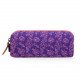 School Pencil Case Purple Floral Pink Fluorescent With Zipper U.S. POLO ASS