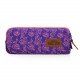 School Pencil Case Purple Floral Pink Fluorescent With Zipper U.S. POLO ASS