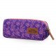 School Pencil Case Purple Floral Pink Fluorescent With Zipper U.S. POLO ASS