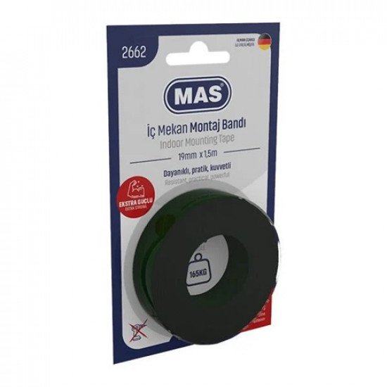 Extra Strong Indoor Mounting Tape 19mmx1.5mt MAS Extra Strong Indoor Mounting Tape 19mmx1.5mt MAS