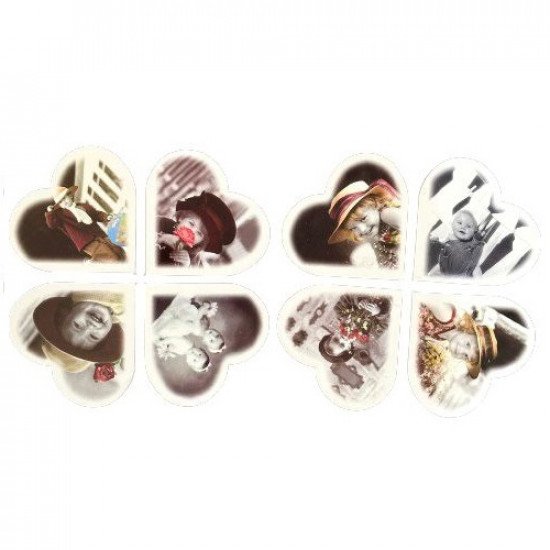 A set Of Heart Shaped Notebooks With Children's Characters, 8 Notebooks