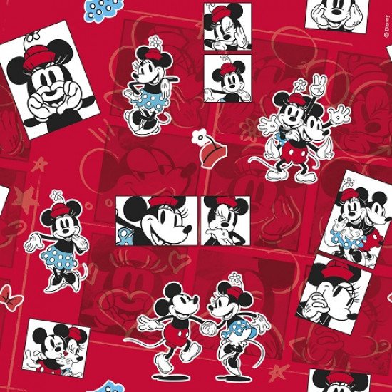 Disney Gift Wrapping Paper 2m x 70cm Mickey and Minnie Red